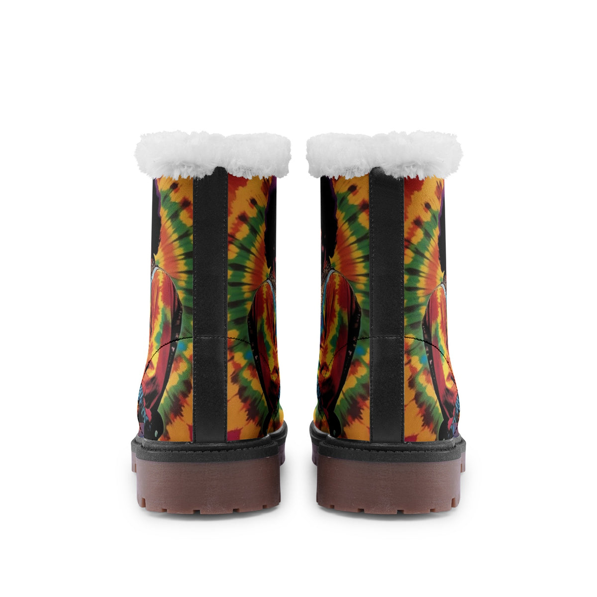 Hippie Art Zone - Faux Fur Leather Boots For Hippie Guitar