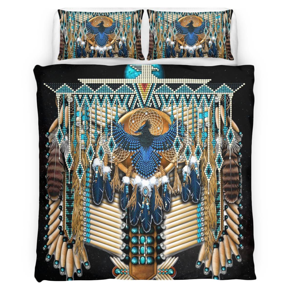 hippieartzone - Native American Bird Pattern Bedding Set