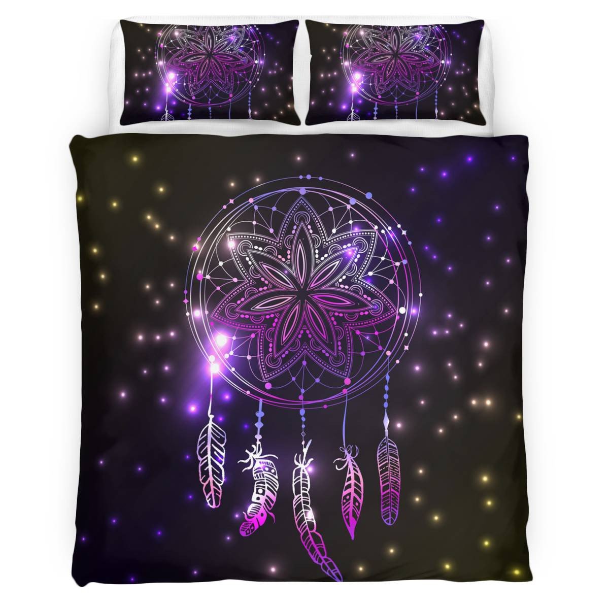 hippieartzone - Native American Violet Dreamcatcher Bedding Set