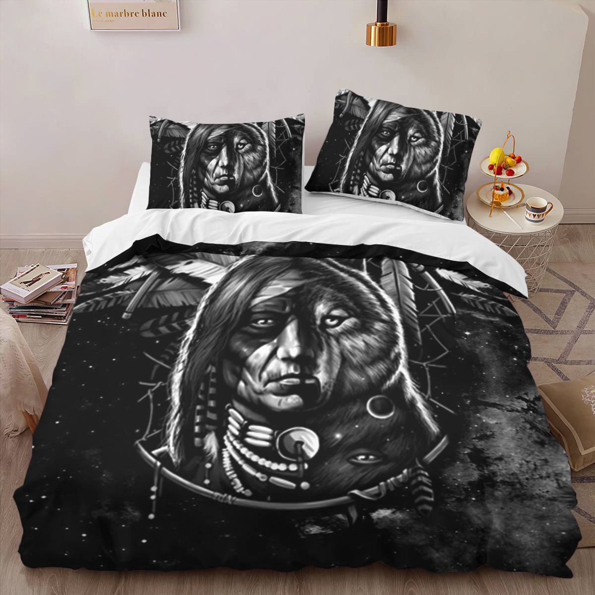 hippieartzone - Native American Old Man Bedding Set