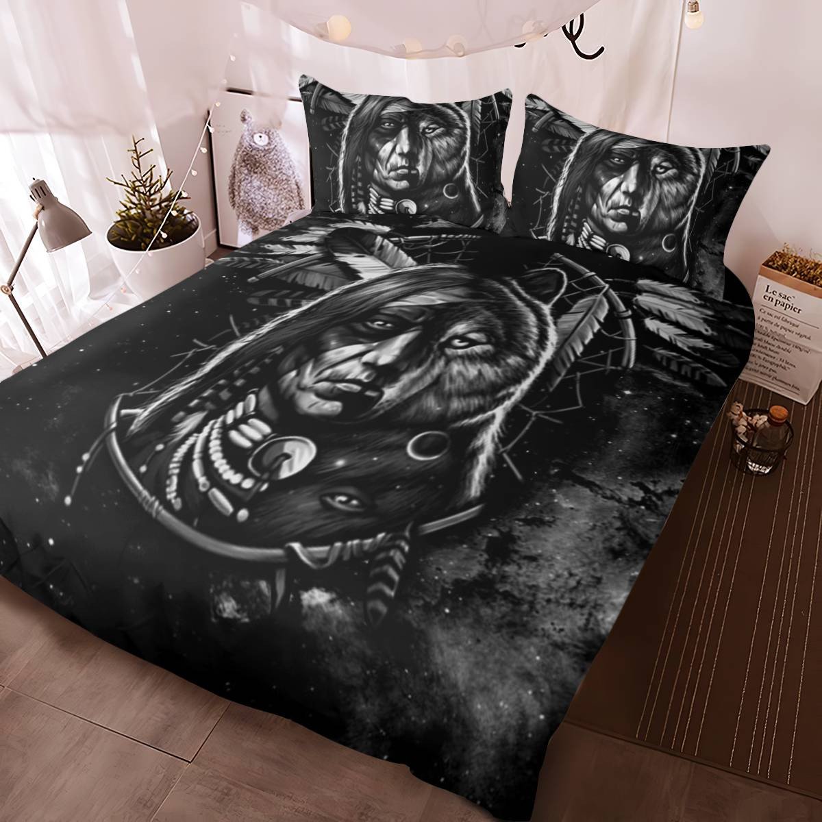 hippieartzone - Native American Old Man Bedding Set