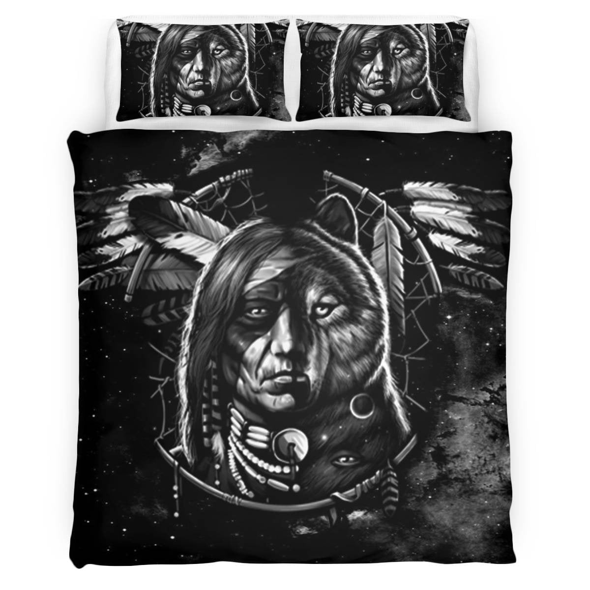 hippieartzone - Native American Old Man Bedding Set