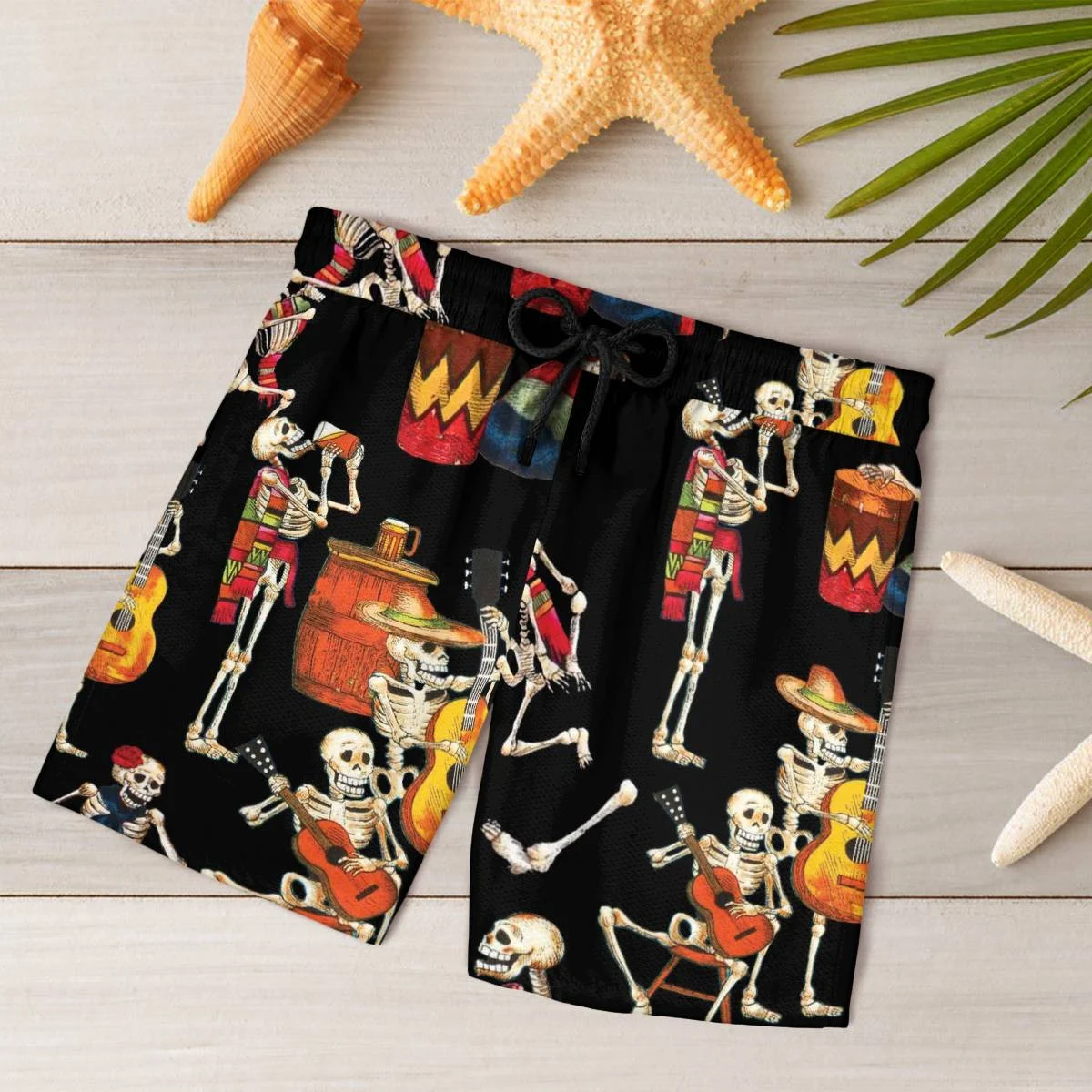 hippieartzone - MANY SKELETON GUITAR HAWAII SHIRT.