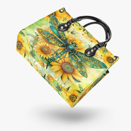 hippieartzone Bag -  I AM ENOUGH DRAGONFLY LEATHER HANDBAG