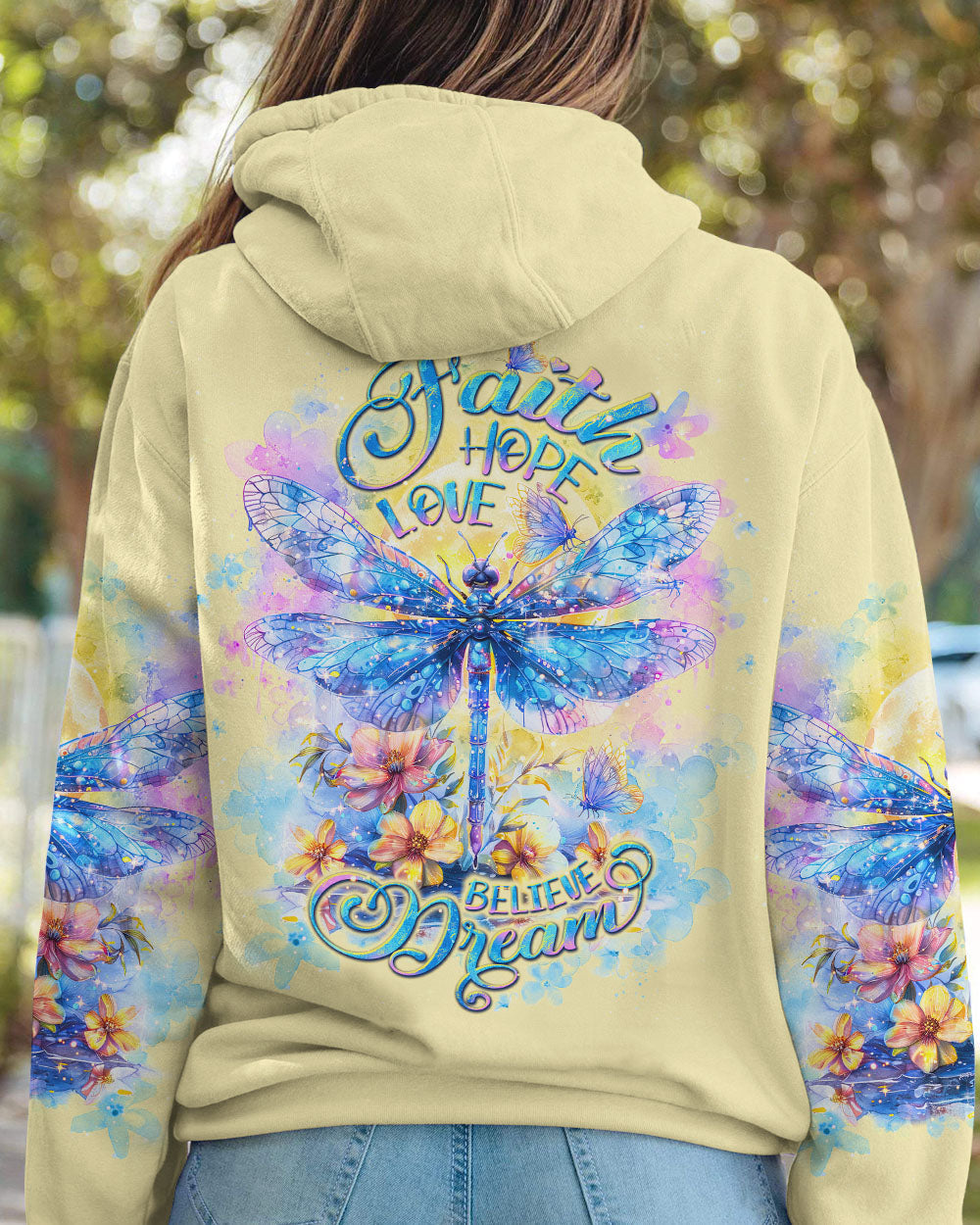 Hippie Art Zone - Faith Hope Love Dragonfly For Hippie