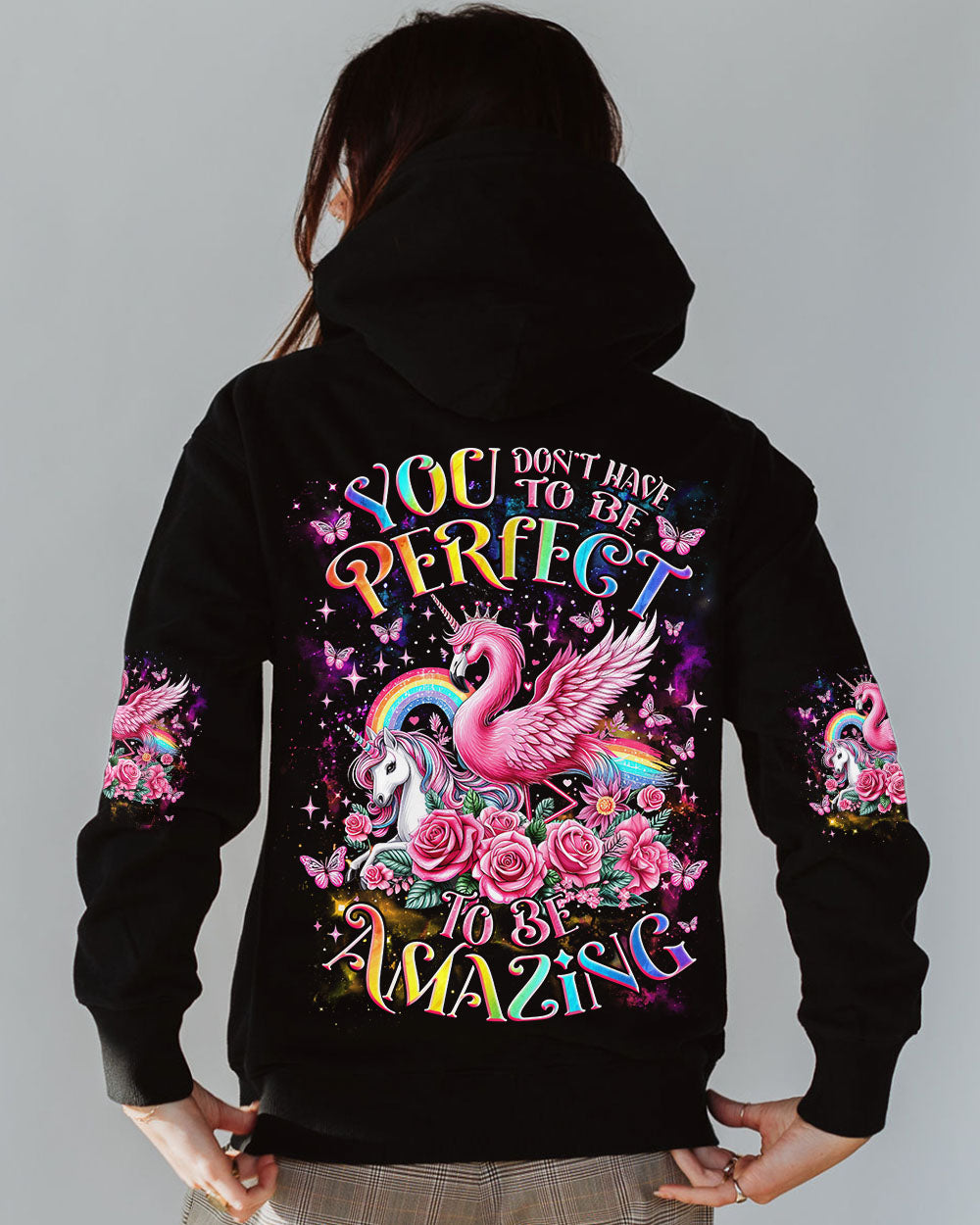 Hippie Art Zone - You Don'T Have To Be Perfect Unicorn Flamingo For Hippie