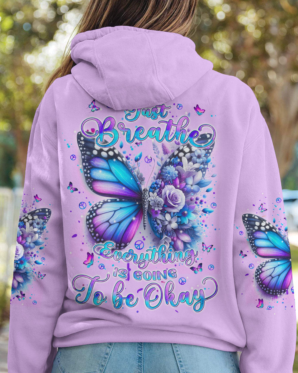 Hippie Art Zone - Just Breathe Butterfly Flower For Hippie