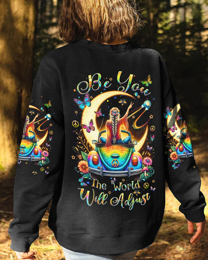 Hippie Art Zone - Be You The World Will Adjust Hippie Girl For Hippie