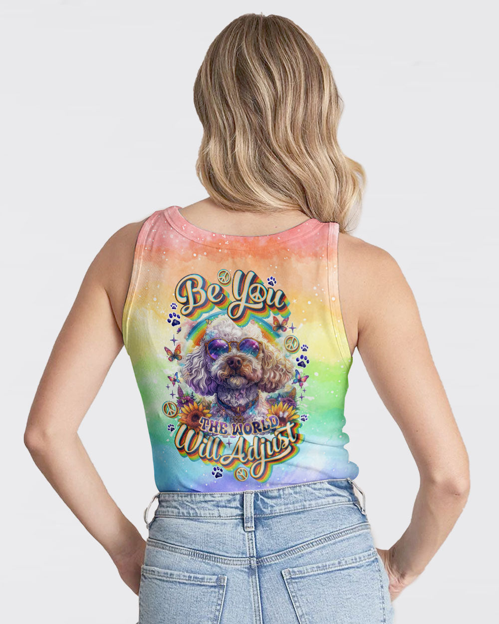 Hippie Art Zone - Be You The World Will Adjust Poodle Dog For Hippie