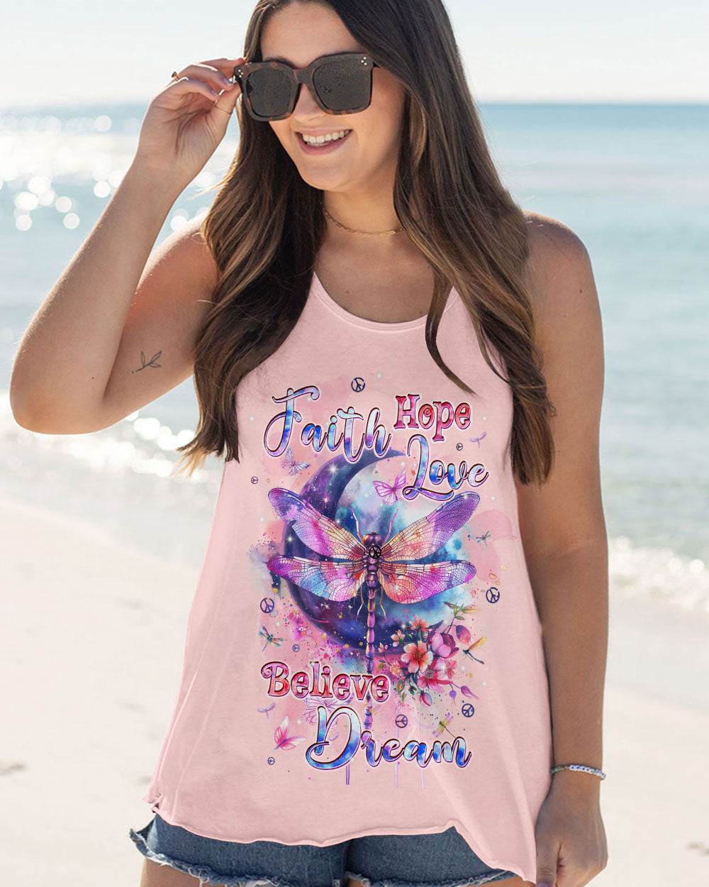Hippie Art Zone - Faith Hope Love Dragonfly For Hippie