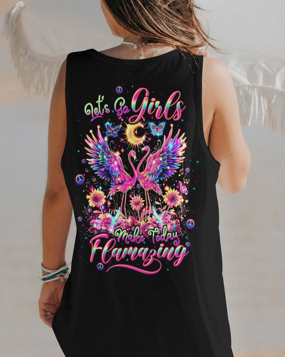 Hippie Art Zone - Let'S Go Girls Make Today Flamazing Flamingo For Hippie