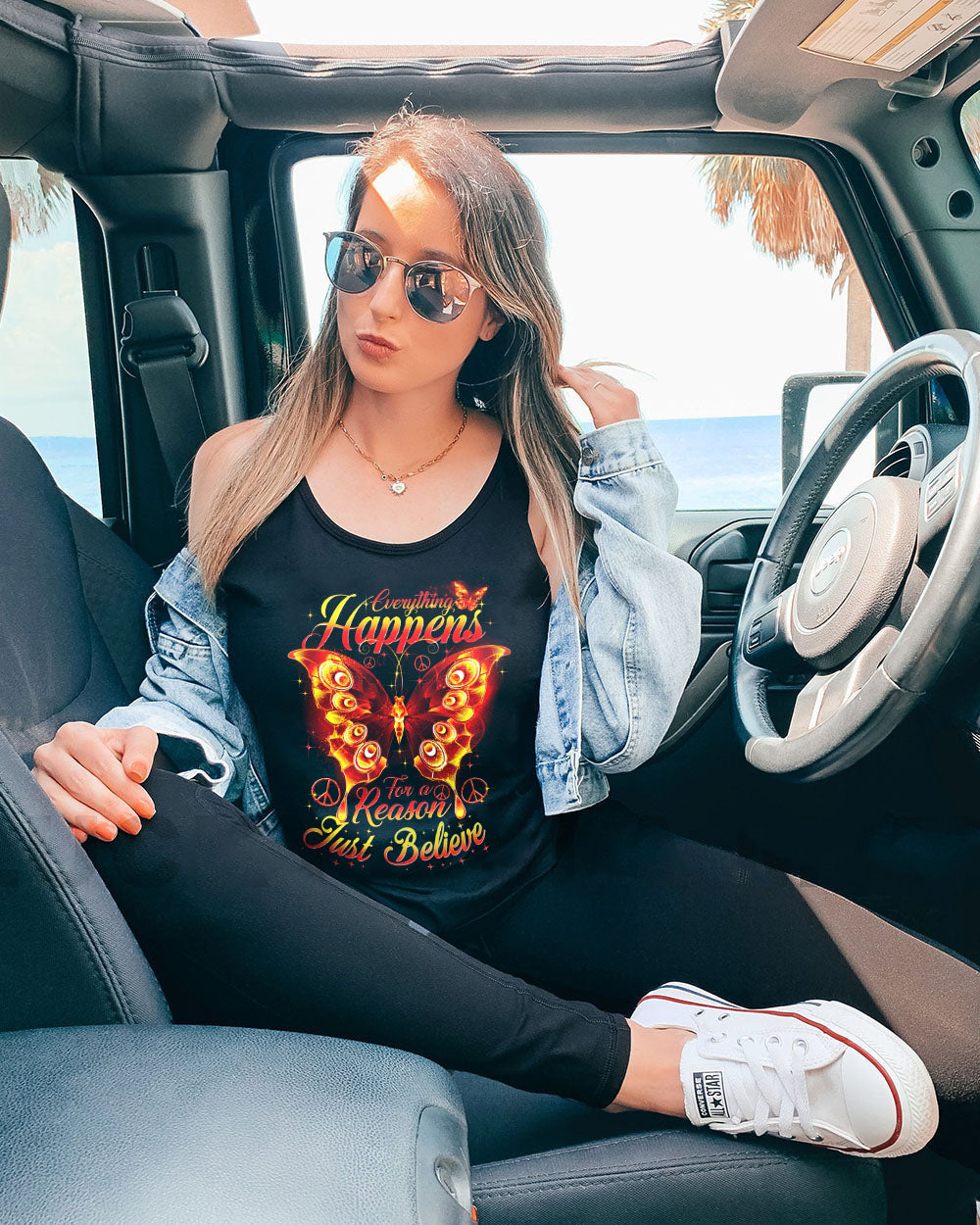 Hippie Art Zone - Just Believe Fire Butterfly For Hippie