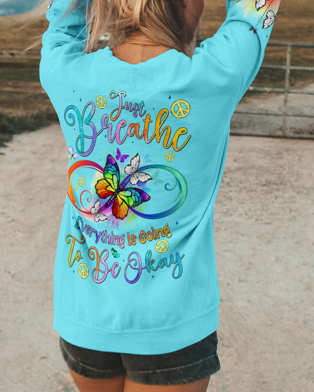 Hippie Art Zone - Just Breathe Butterflies Infinity For Hippie