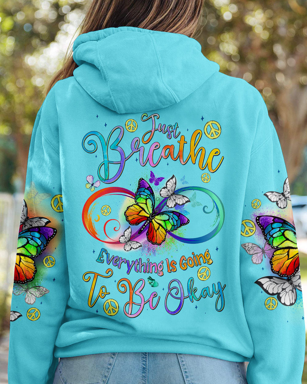 Hippie Art Zone - Just Breathe Butterflies Infinity For Hippie