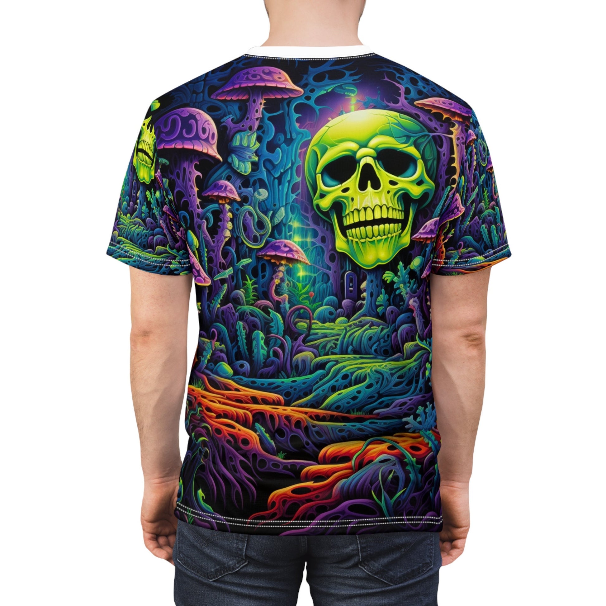 hippieartzone T-Shirt Ambrosia Cortese - Psychedelic Camouflage Tee - Blacklight Reactive Apparel