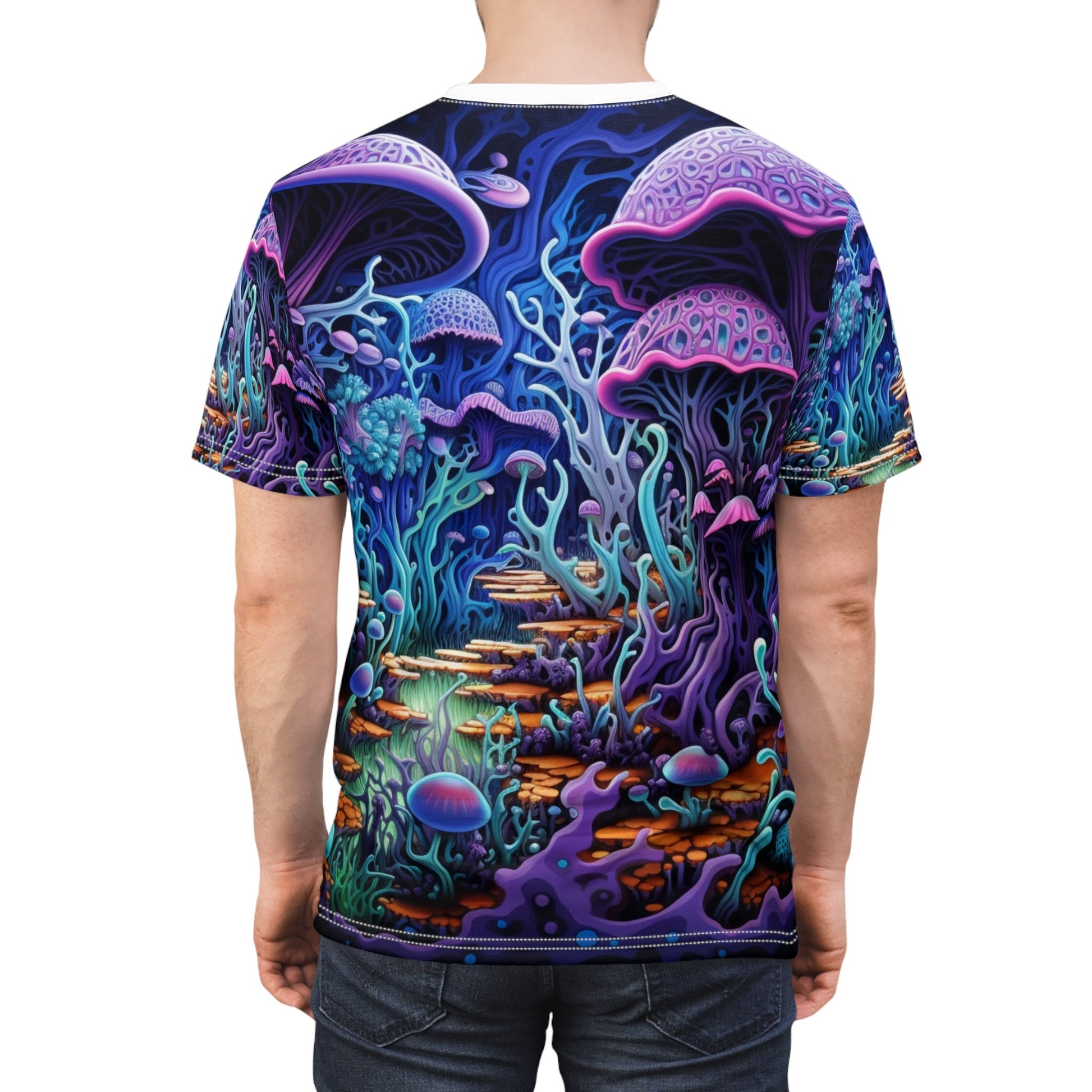 hippieartzone T-Shirt Elizabetta Sforza - Psychedelic Camouflage Tee - Blacklight Reactive Apparel
