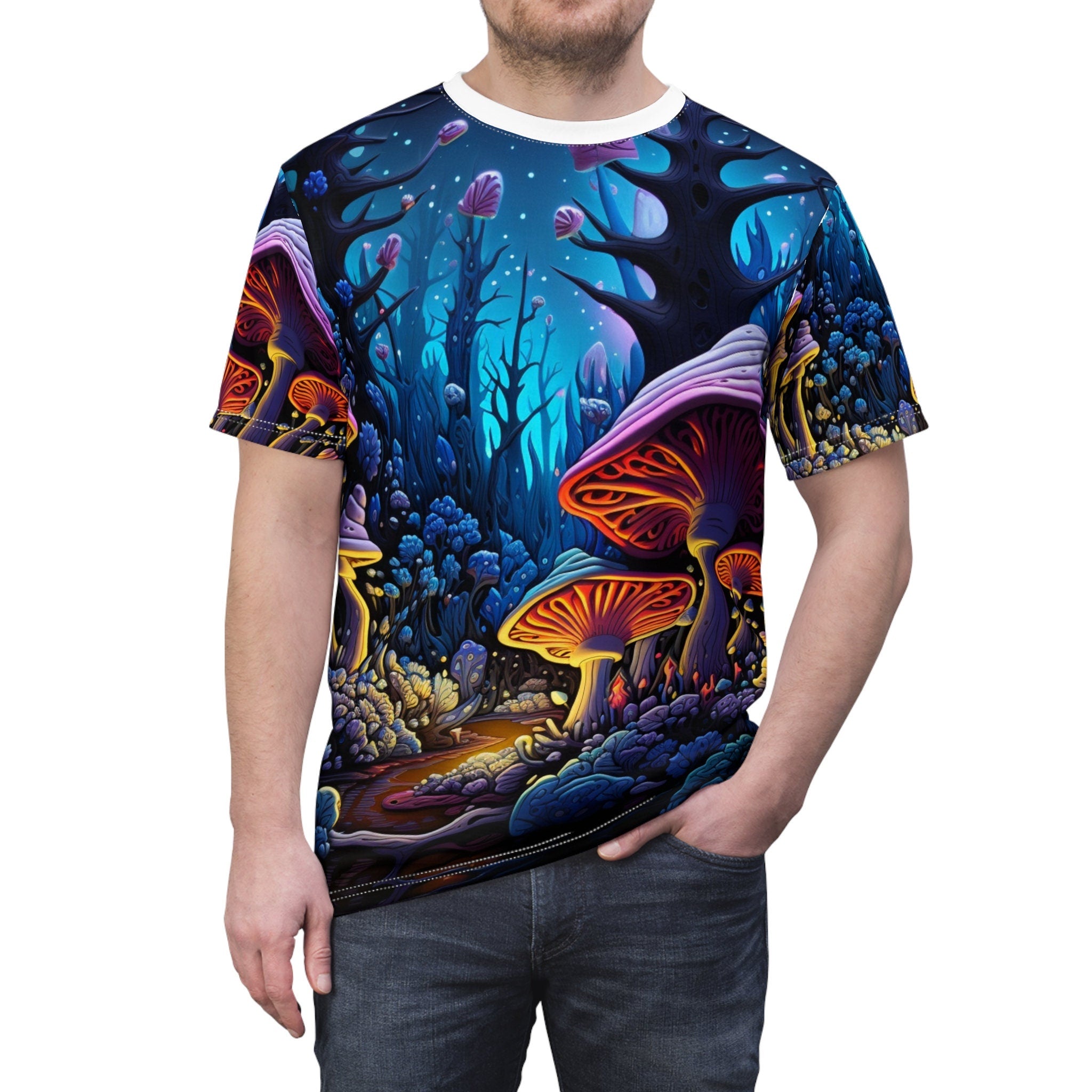 hippieartzone T-Shirt Emilia Vanetti - Psychedelic Camouflage Tee - Blacklight Reactive Apparel