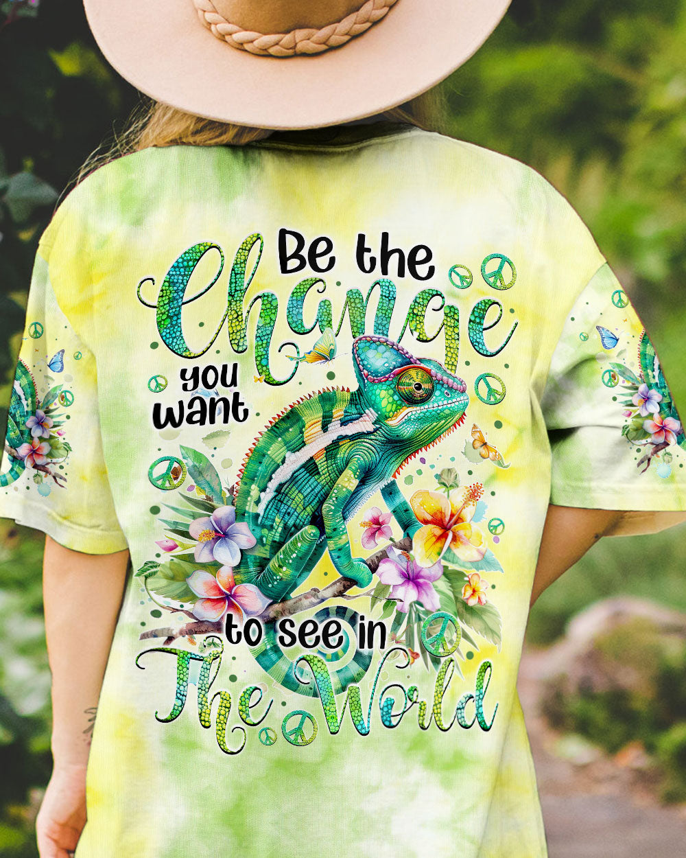 Hippie Art Zone - Be The Change You Want To See In The World Chameleon For Hippie