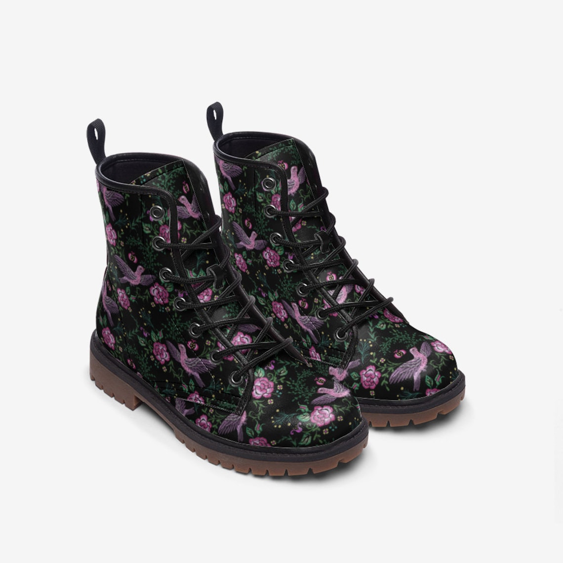 Hippie Art Zone - Purple Birdies Fairy Grunge Boots.