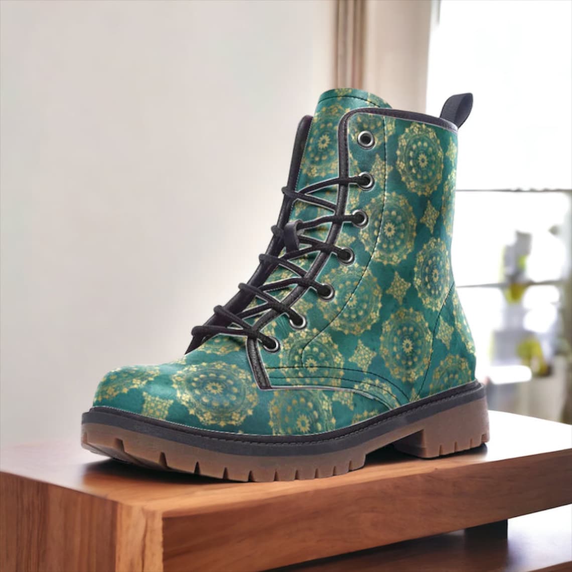 Hippie Art Zone - Rich Mystical Combat Boots.