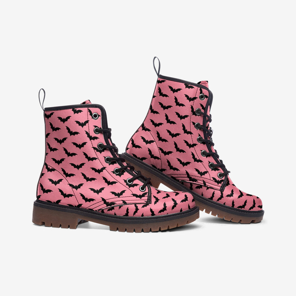 Hippie Art Zone - Pink Bats Combat Boots.