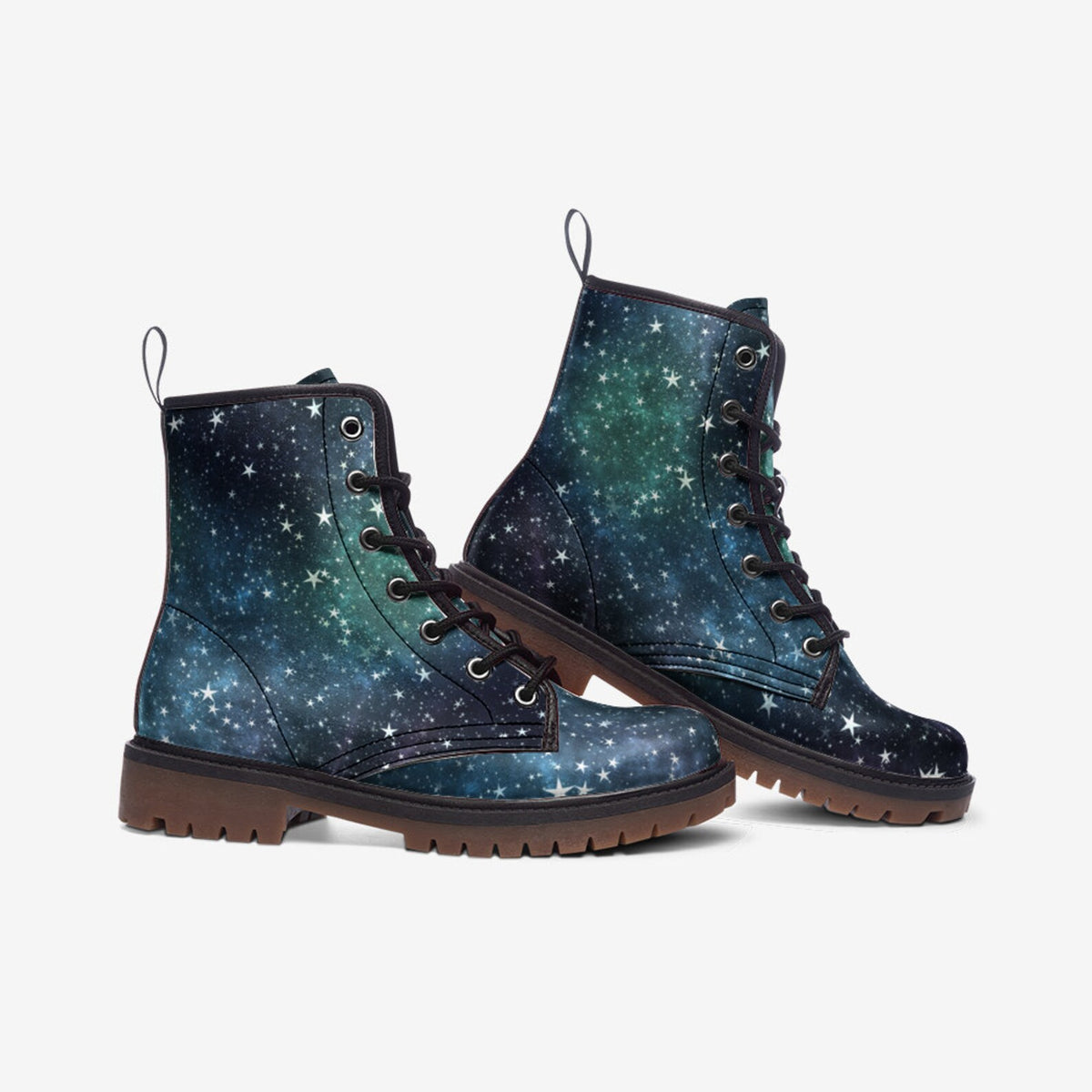 Hippie Art Zone - Magic Galaxy Vegan Combat Boots.