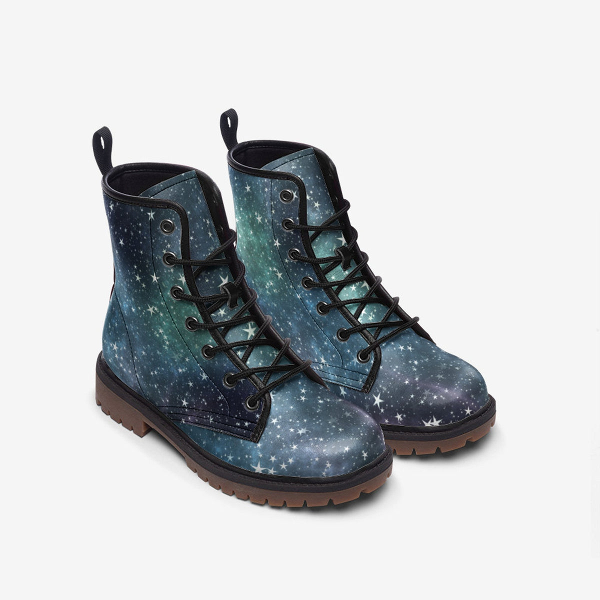 Hippie Art Zone - Magic Galaxy Vegan Combat Boots.