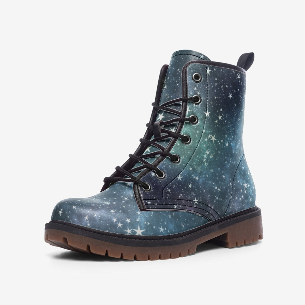 Hippie Art Zone - Magic Galaxy Vegan Combat Boots.