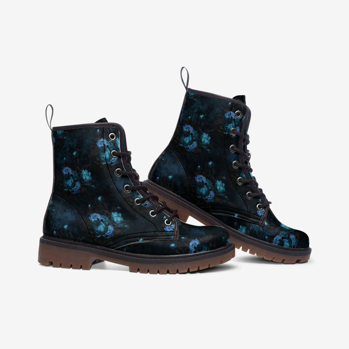 Hippie Art Zone -  Vegan Leather Floral Boots.