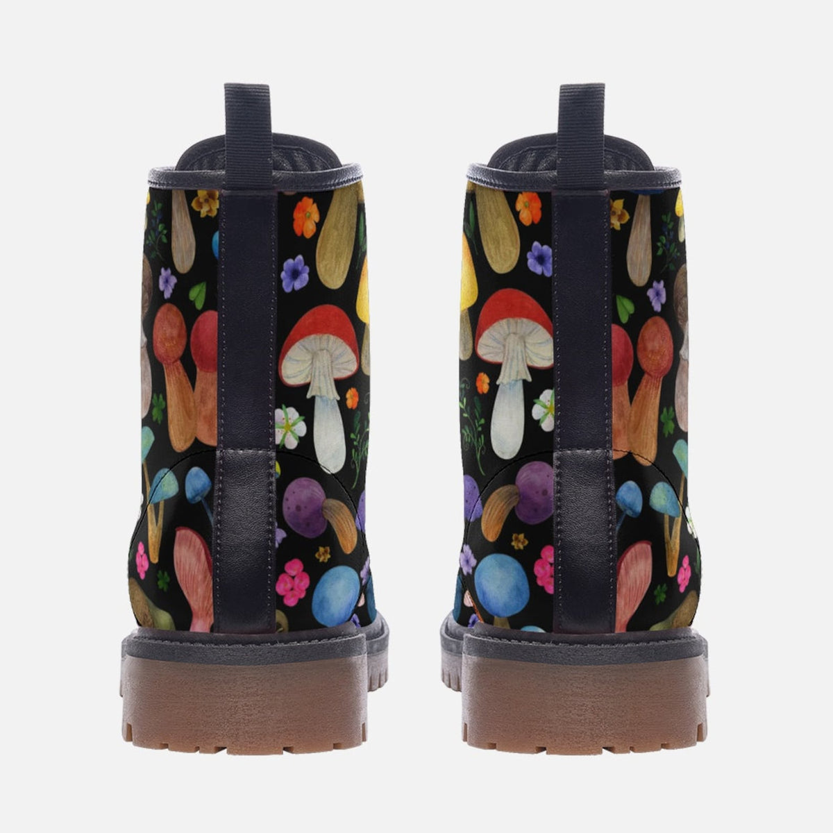 Hippie Art Zone - Trippy Mushroom Faux Leather Boots.