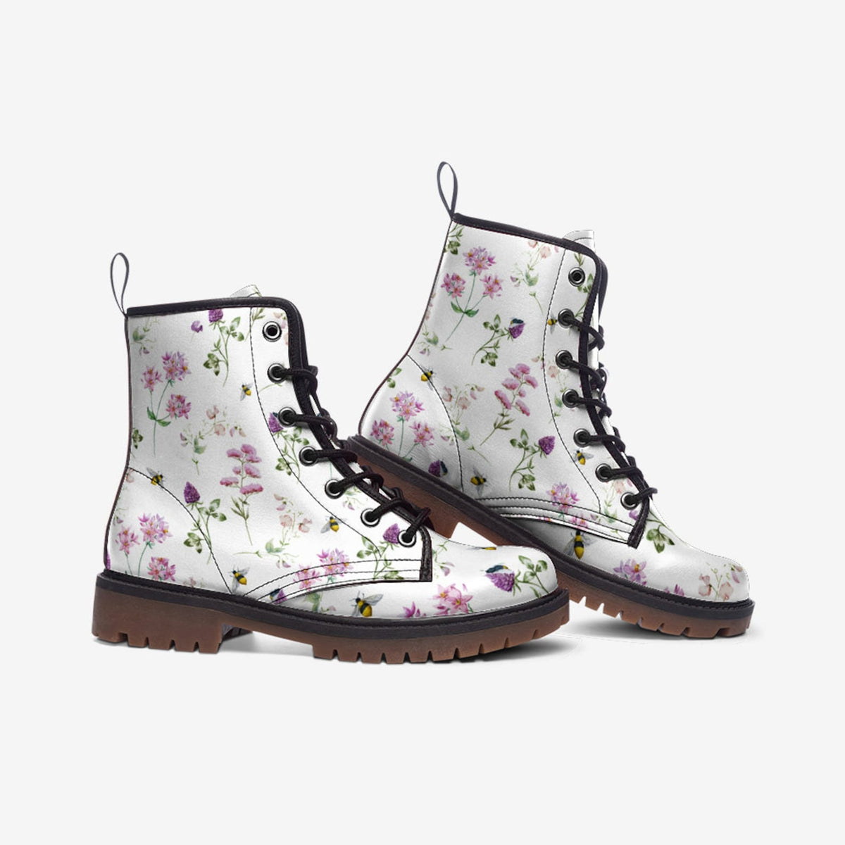 Hippie Art Zone - Botanical Floral Vegan Boots.