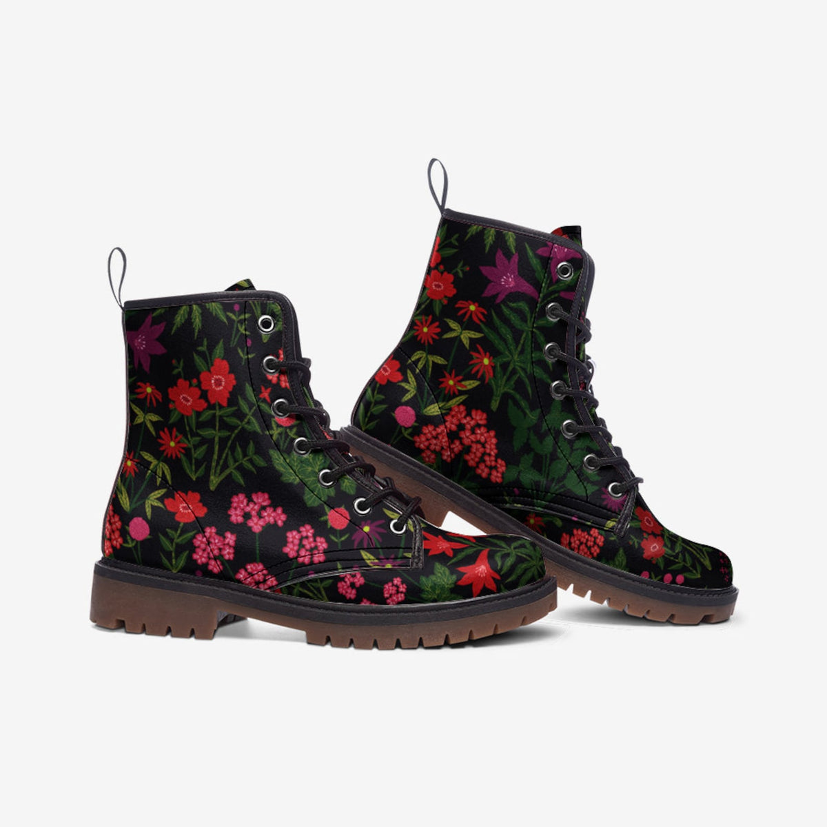 Hippie Art Zone - Wildflower Combat Boots.