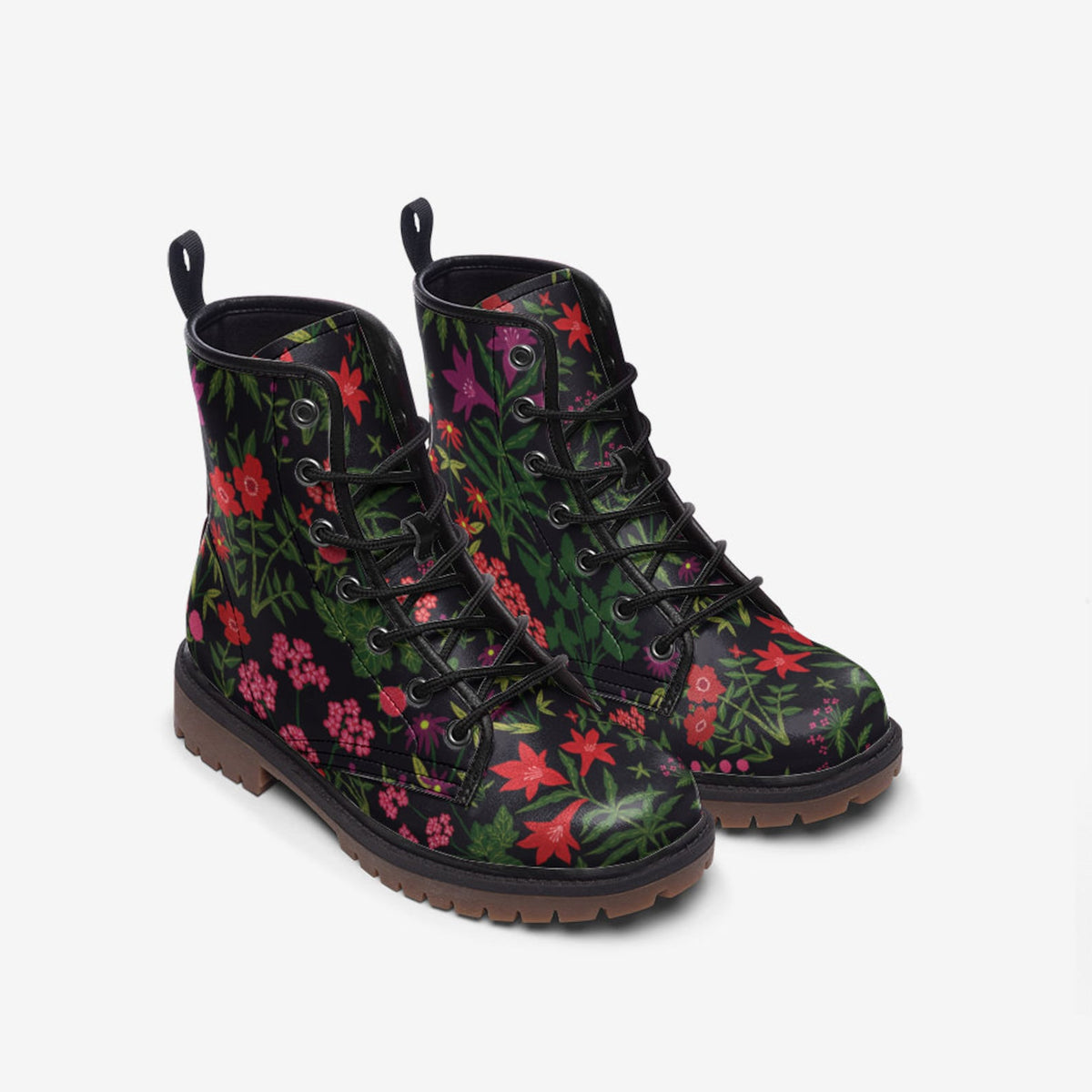 Hippie Art Zone - Wildflower Combat Boots.