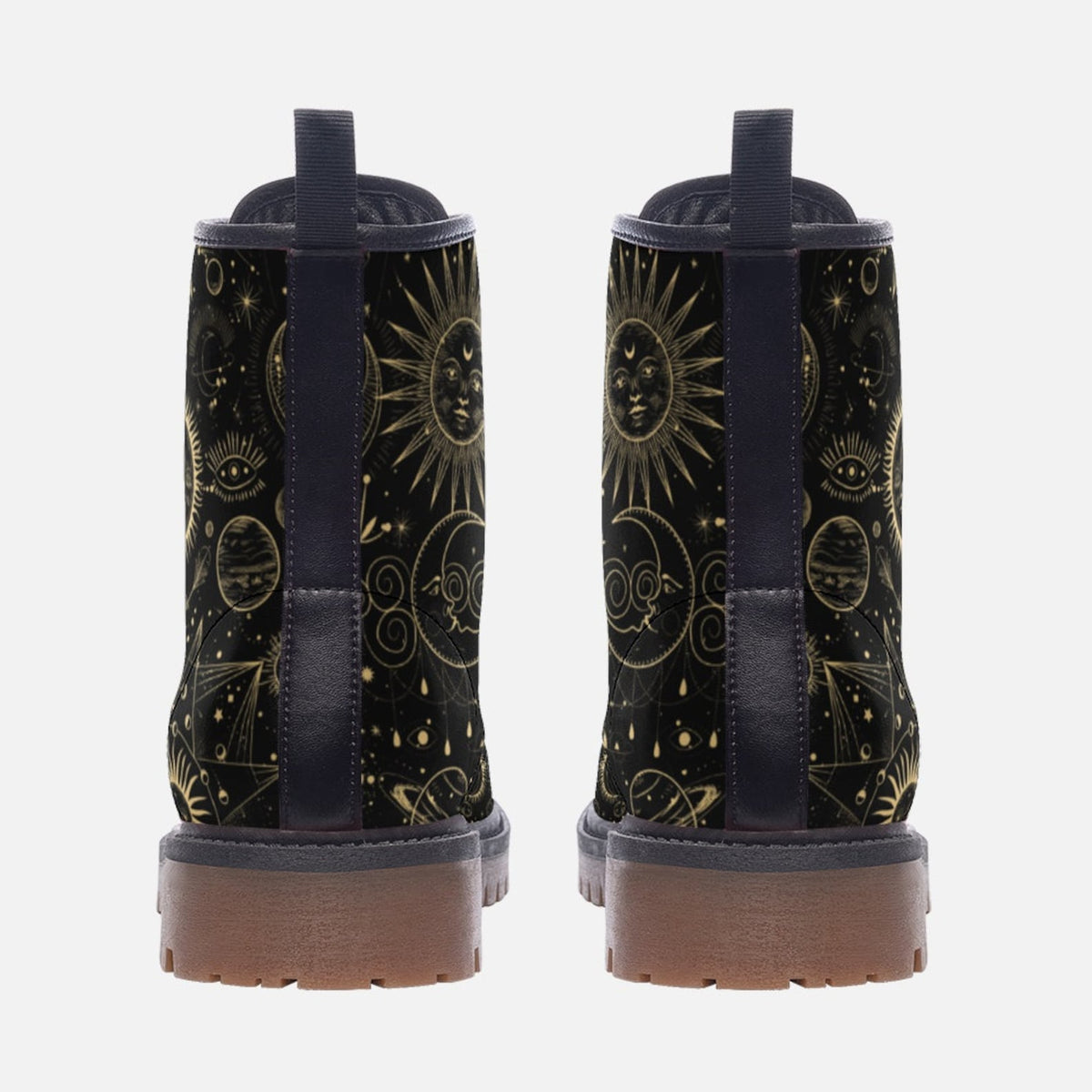 Hippie Art Zone - Zodiac Celestial Vegan Combat Boots.