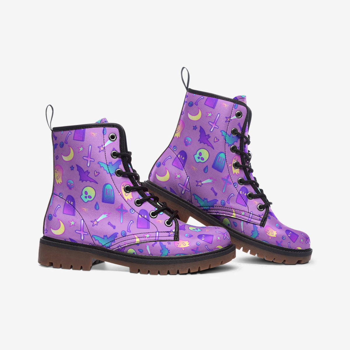 Hippie Art Zone - Violet Kawaii Witch Pastel Witchcore Boots.