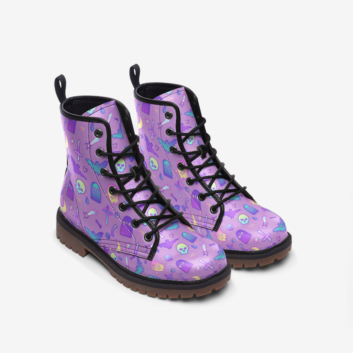 Hippie Art Zone - Violet Kawaii Witch Pastel Witchcore Boots.