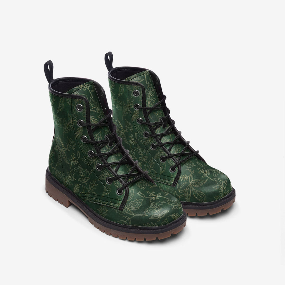 Hippie Art Zone - Fairy Witch Vegan Leather Combat Boots.