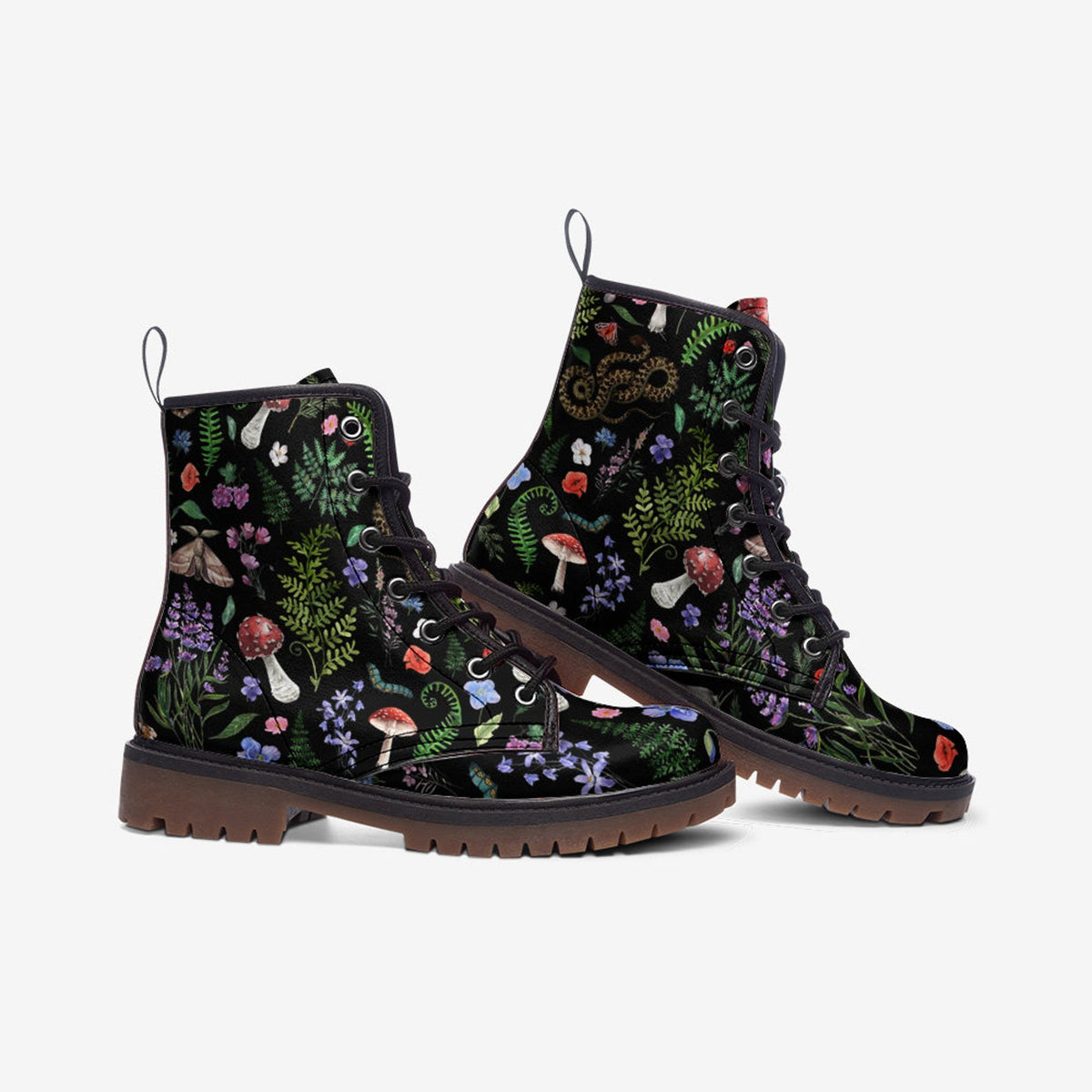 Hippie Art Zone - Faecore Mushroom Print Boots.