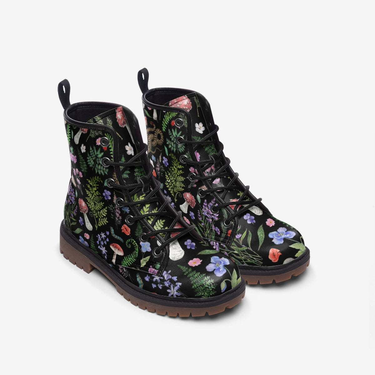 Hippie Art Zone - Faecore Mushroom Print Boots.