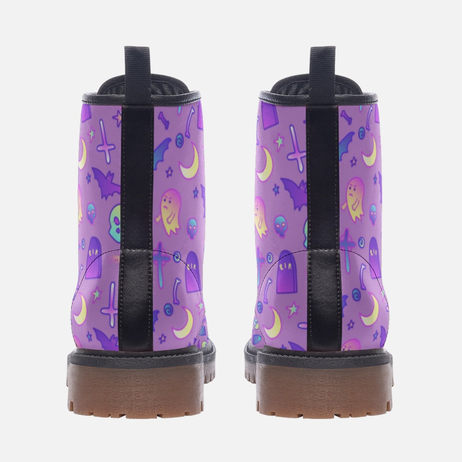 Hippie Art Zone - Violet Kawaii Witch Pastel Witchcore Boots.