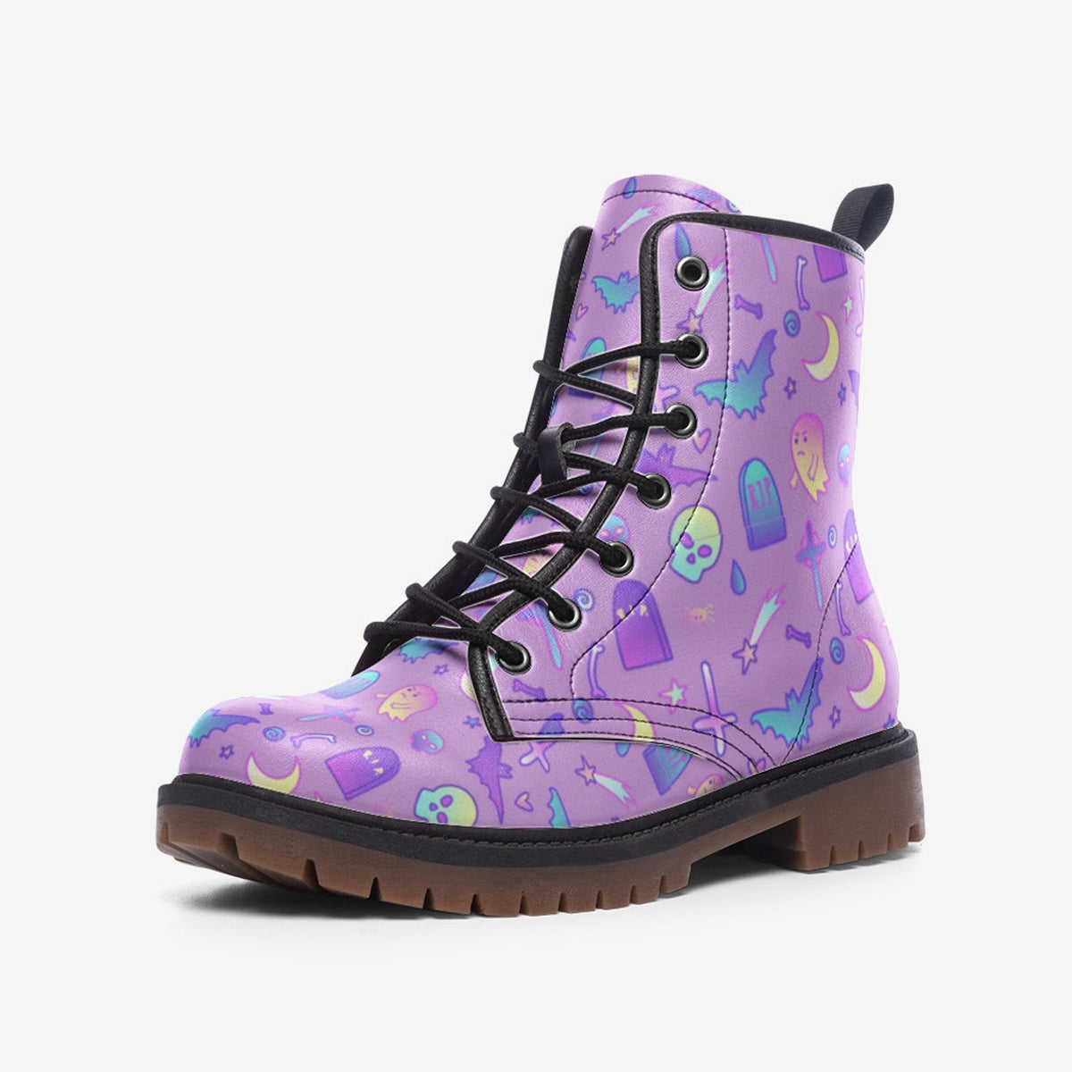 Hippie Art Zone - Violet Kawaii Witch Pastel Witchcore Boots.