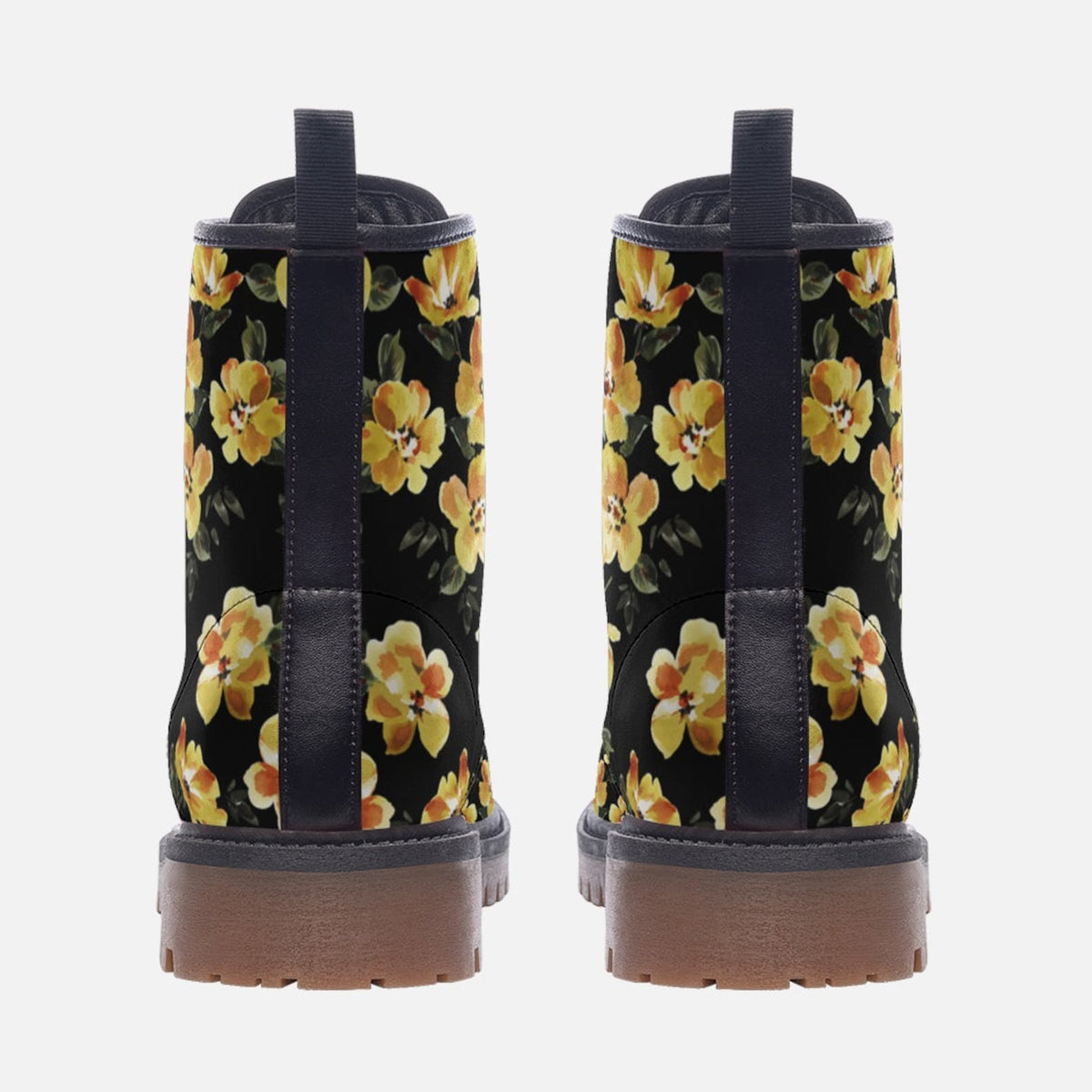 Hippie Art Zone - Black w Yellow Flowers Boots.