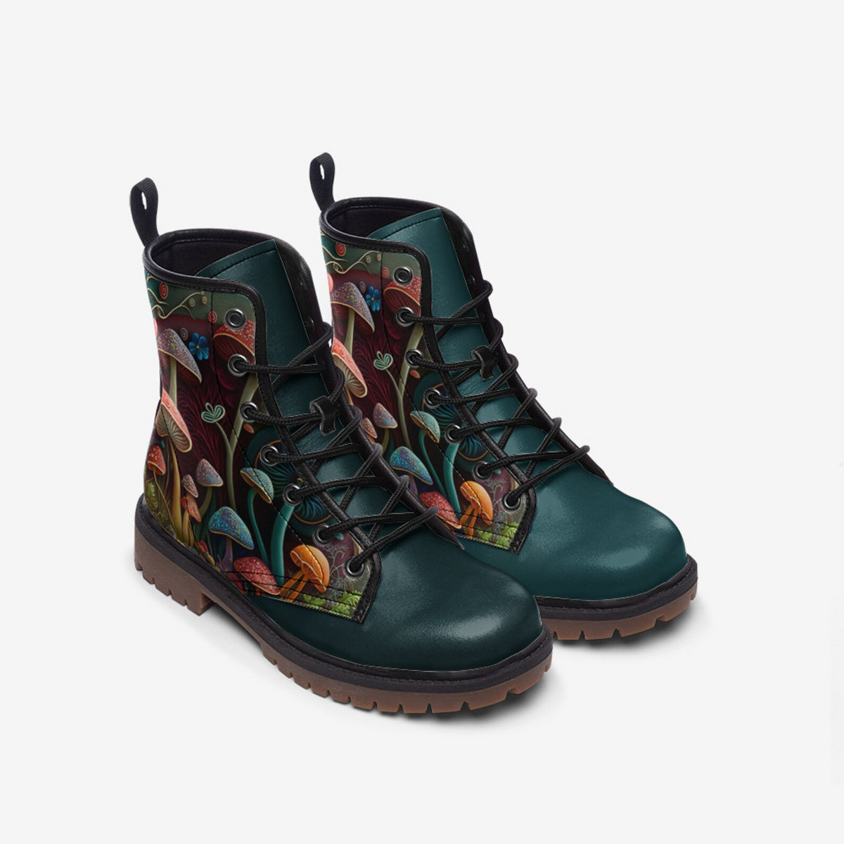 Hippie Art Zone - Vegan Leather Combat Boots.