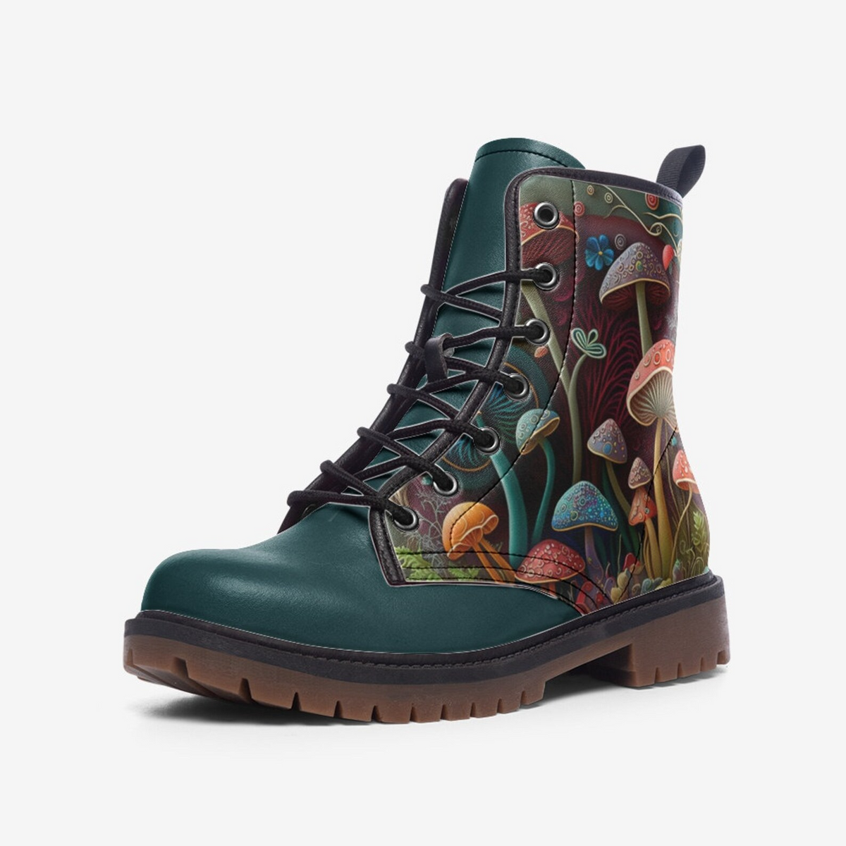 Hippie Art Zone - Vegan Leather Combat Boots.