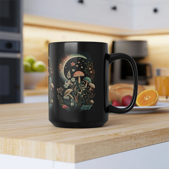 hippieartzone Mug - Mushroom And Moon Cups.