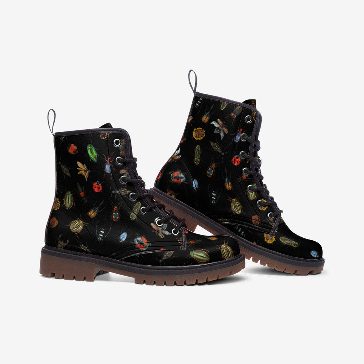 Hippie Art Zone - Beautiful Beetles Vegan Combat Boots.