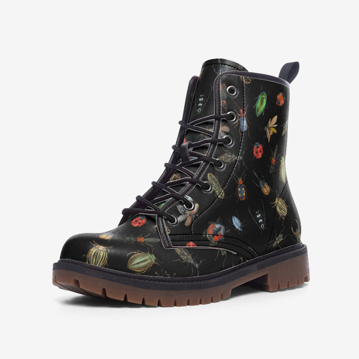 Hippie Art Zone - Beautiful Beetles Vegan Combat Boots.