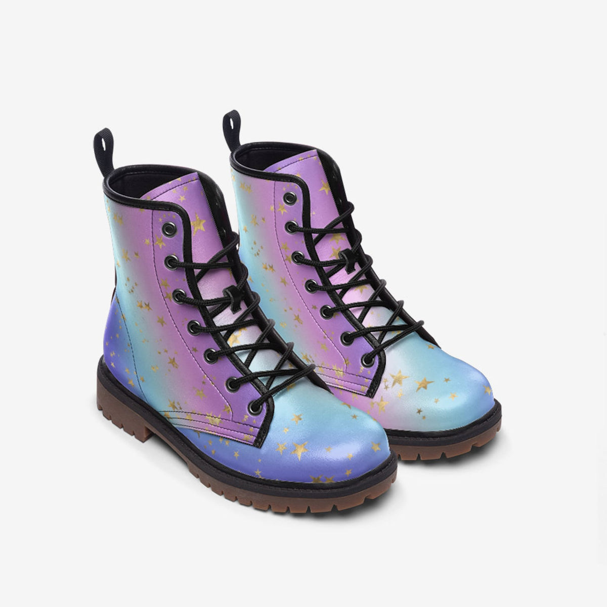 Hippie Art Zone - Purple Pink Pastel Stars Boots.