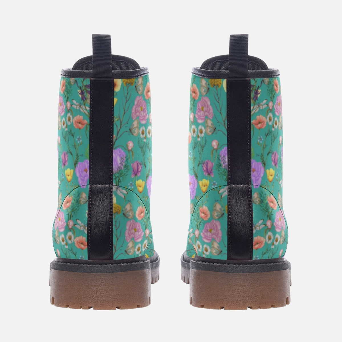 Hippie Art Zone - Wildflower Combat Boots.