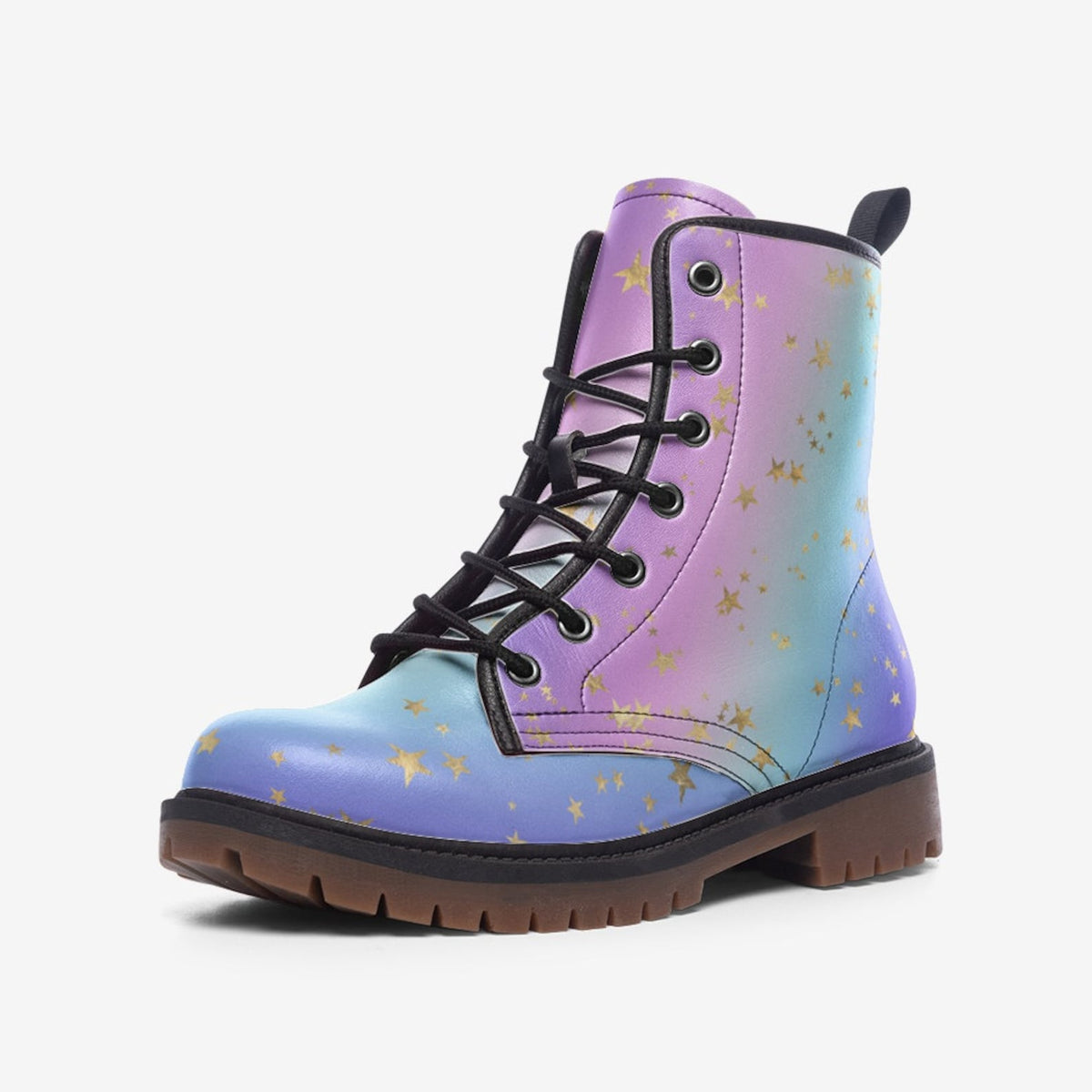 Hippie Art Zone - Purple Pink Pastel Stars Boots.